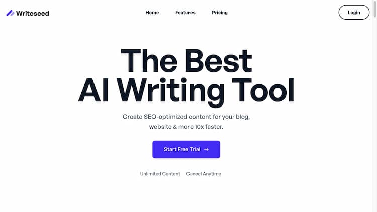 Writeseed Writeseed is an AI writer that allows you to create SEO-optimized content for your blog, website & more 10x faster.