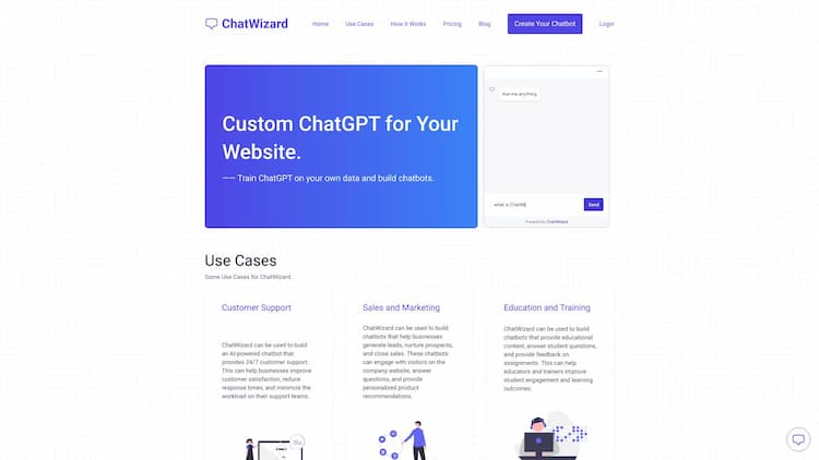 ChatWizard ChatWizard: Custom ChatGPT for Your Website or Document