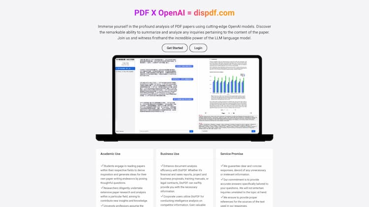 DisPDF Immerse yourself in the profound analysis of PDF papers using cutting-edge OpenAI models. Discover the remarkable ability to summarize and analyze any inquiries pertaining to the content of the paper.