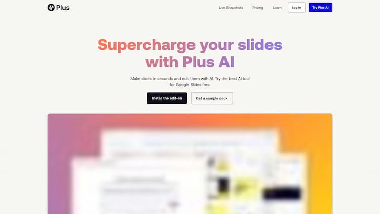 Free Market Research Report from Plus AI Stop making presentations the old way. Create, edit, and design slides in seconds using Plus AI, the best AI presentation maker for Google Slides.