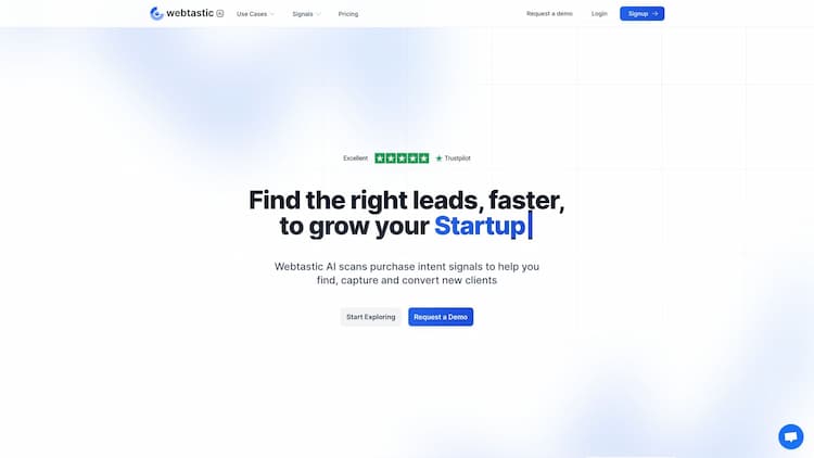 Webtastic AI Grow your digital agency effortlessly. Leverage our filters to surface high-quality leads that match your agency's growth strategy.