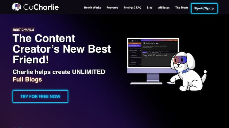 Go Charlie Create Images, Blogs, Ads, Website Headlines all with the click of a button.