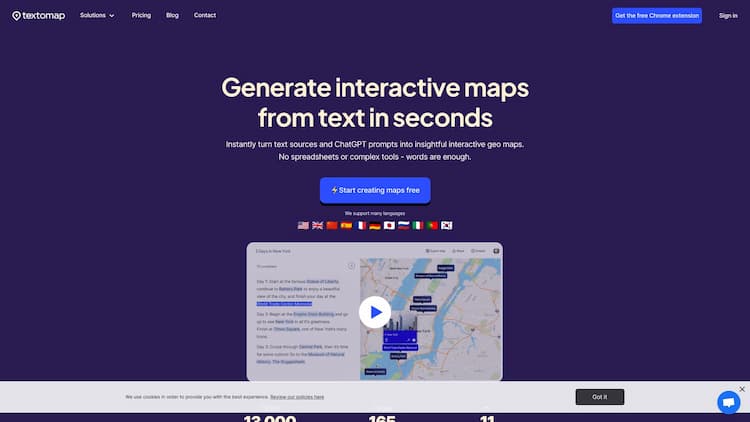 Textomap 2.0 Textomap is the fastest and easiest way to create interactive maps for any Purpose. Save hours of tedious work creating maps, focus on writing great content. Create and edit maps on your mobile browser, no need to open laptops or download apps.