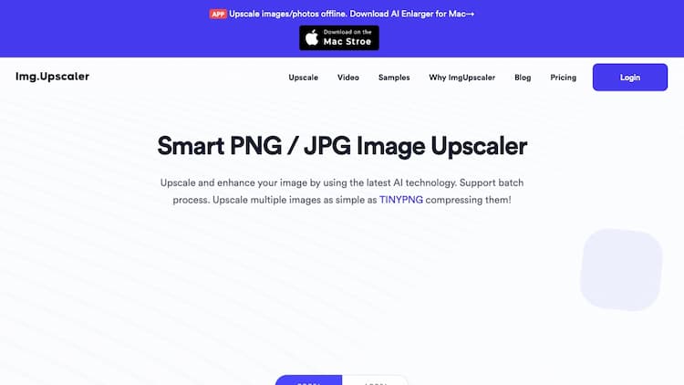 Img Upscaler Try our free online image upscaler tool, capable of upscaling images by 400% and up to 16000x16000 resolution. Enlarge your images without compromising quality. Supports JPG, PNG, and JPEG formats.