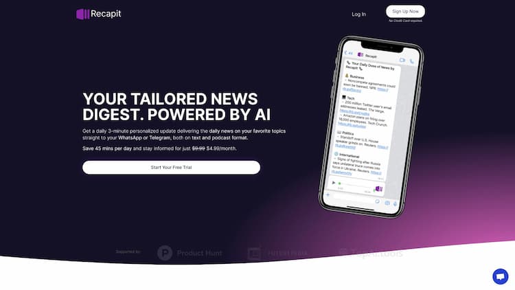 Recapit News Catch-up on all the day's headlines and get them delivered to your WhatsApp or Telegram! Create your personalized daily news podcast now.