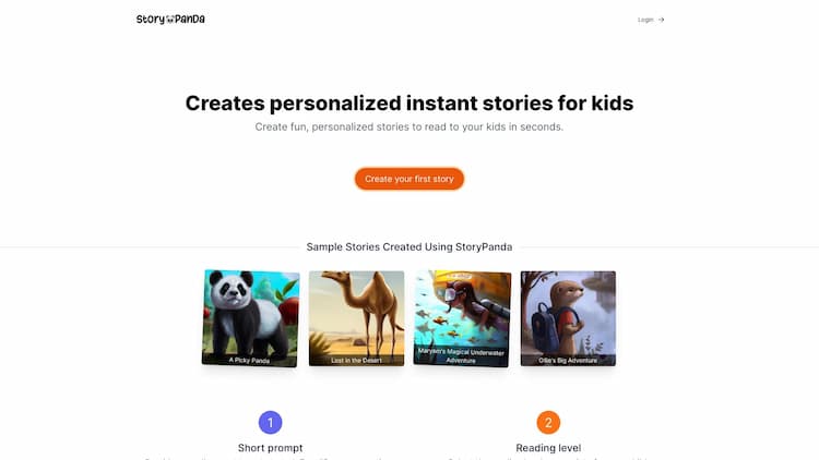 StoryPanda.ai Create your own story with StoryPanda.ai. Write your own story and publish it online. Create your own storybook with StoryPanda.ai