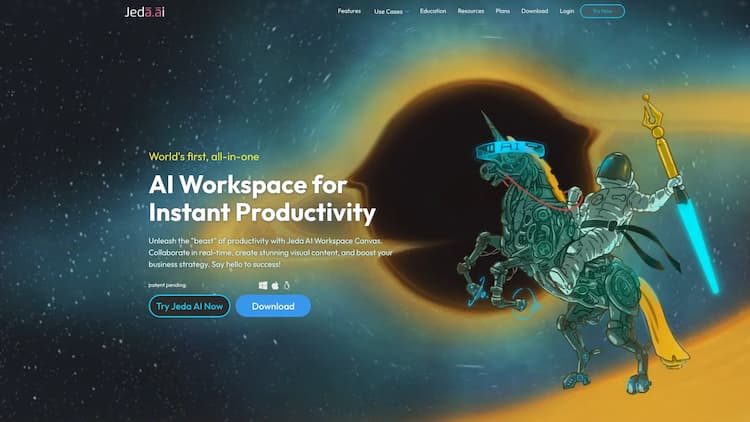 Jeda.ai - Ai Workspace Canvas All-in-one Generative AI Visual Workspace. Transform ideas into stunning visuals, data into powerful insights, and documents into visual responses. Turbocharge decision-making and outpace your competition with Jeda.ai