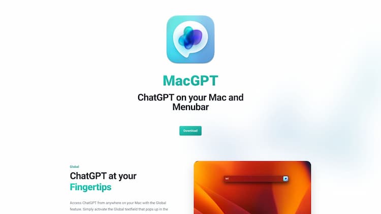 MacGPT ChatGPT on your Mac and menubar