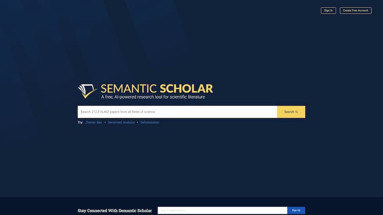 Semantic Scholar Semantic Scholar uses groundbreaking AI and engineering to understand the semantics of scientific literature to help Scholars discover relevant research.
