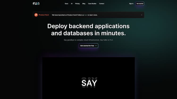 FL0 Deploy backend applications and databases in minutes
