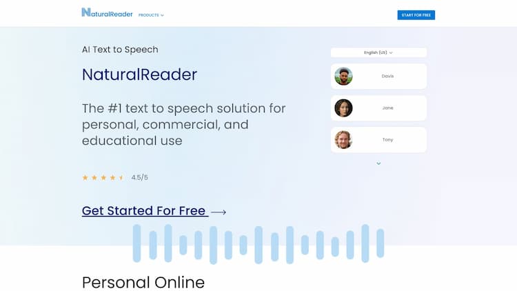 NaturalReaders NaturalReader: Free Text to Speech for Online, Mobile App, Commercial license and Education with AI voices.