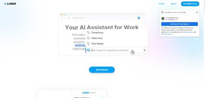 LINER AI Your AI Assistant for Work. Understand content much faster with LINER Copilot.