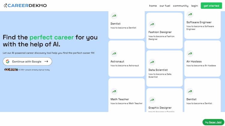 CareerDekho Find the perfect career for you with the help of AI. Let our AI-powered career discovery tool help you find the right career fit!