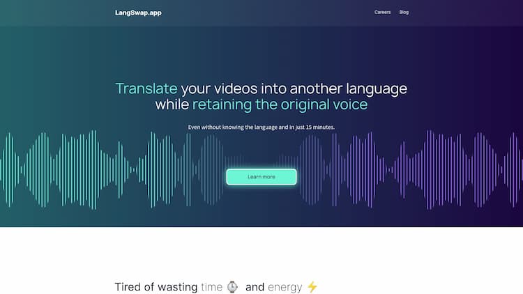 Langswap.app - a video translator tool Translate video without re-recording. Our algorithms make the same voice speak in another language.