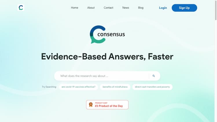 Consensus ChatGPT for Research. Consensus is an AI-powered search engine that finds and summarizes scientific research papers. Just ask a question!