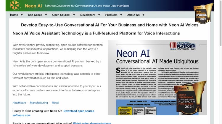 Neon AI Easy-to-Use Conversational AI For Your Business and Home with Neon AI Voices | Neon AI