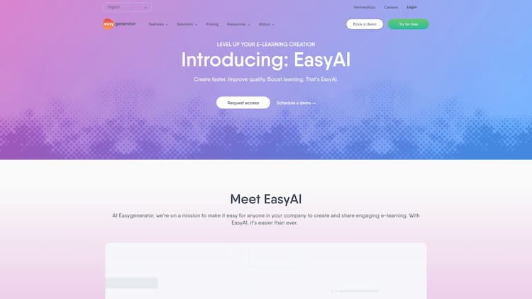 EasyAI Easygenerator simplifies and speeds up course creation 12x. Try the #1 best e-learning authoring tool for free and start creating today.
