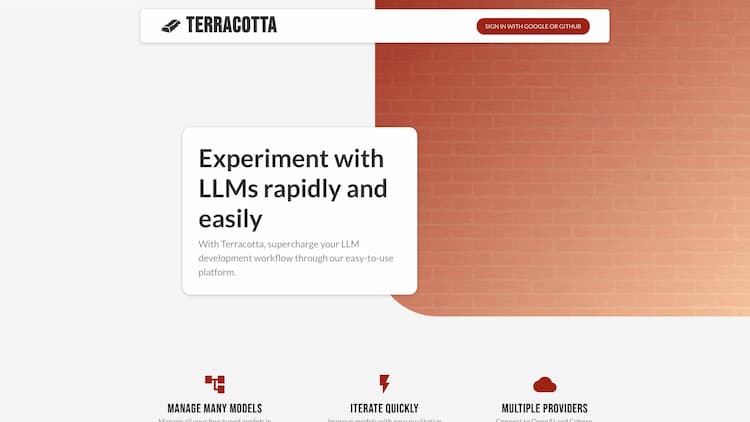 Terracotta Experiment with LLMs quickly and intuitively