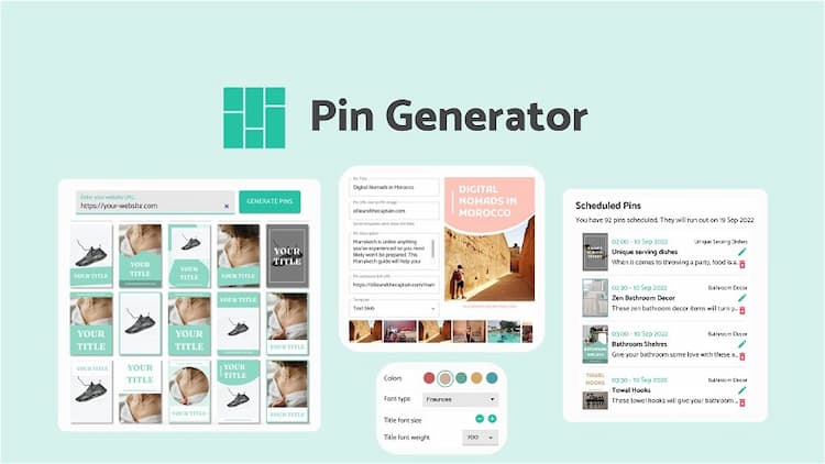 Pin Generator - Automated Pinterest Marketing Automate your Pinterest marketing by generating and scheduling pins from any URL. Lifetime deal available