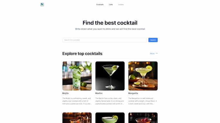 CocktailWave Find the cocktail you want to make