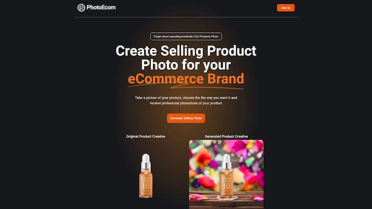 PhotoEcom Generate AI Product Photo that perfectly capture your unique style. Write a prompt and let our technology do the rest.