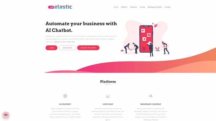 Elastic Bot Get a smart, automated and efficient chat bot solution for your business. Improve customer service, save time, and boost productivity. Try it now!