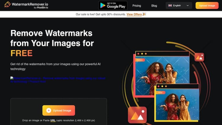 WatermarkRemover.io Remove watermarks from your images using our AI technology. Use our watermark-remover tool and get your images watermark free.