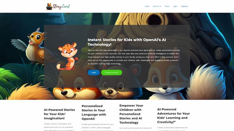 StoryLandAI Unleash your imagination with AI-powered stories