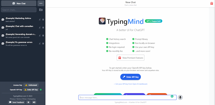 TypingMind Enhanced user interface for ChatGPT