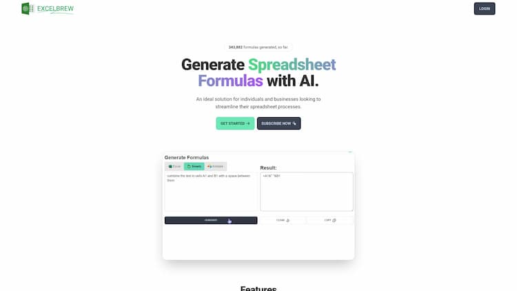 GPTExcel AI-powered formula generation, SQL query generation, vba script generation and regex generation combined into one tool.