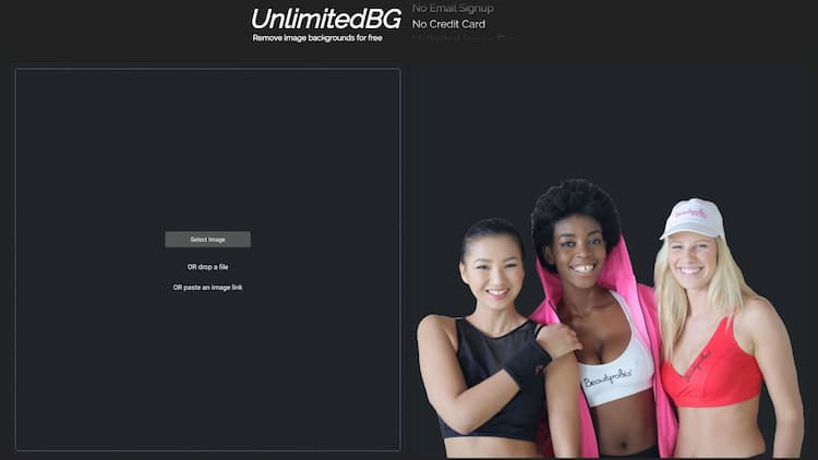 Unlimited BG AI Background Removal Tool UnlimitedBG is a free AI-powered tool that automatically removes image backgrounds in seconds