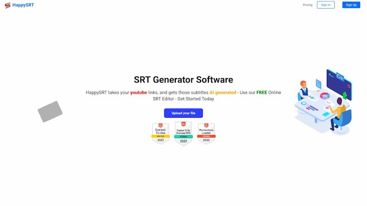 HappySRT | AI Generated SRT & Editor Generate SRT Files for youtube using AI Technology