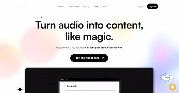 Castmagic An artificial intelligence-based platform designed for podcasts, meetings, and various other purposes, offering content creation and management capabilities.