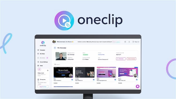 OneClip Book more meetings with AI-personalized videos at scale