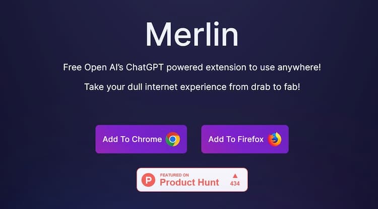 Merlin Merlin offers AI-driven writing and editing capabilities for use on any online platform.