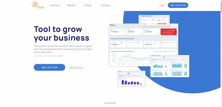 BVM A business analytics tool that provides guidance for increasing revenue, making decisions based on data, and connecting with commonly used services.