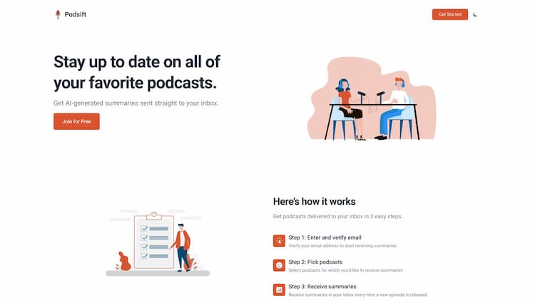 Podsift Join Podsift and get free AI-generated summaries of your favorite podcasts.