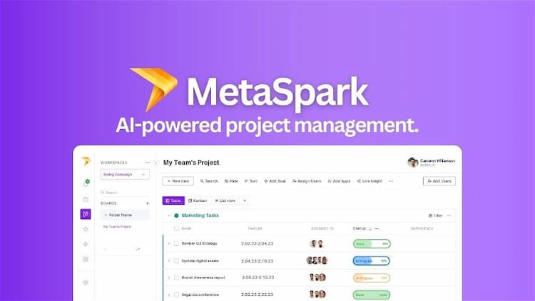 MetaSpark Boost productivity with an AI-powered project management tool that automates repetitive tasks