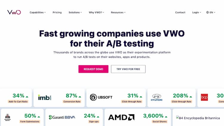 VWO VWO is the market-leading A/B testing tool that fast-growing companies use for experimentation & conversion rate optimization.