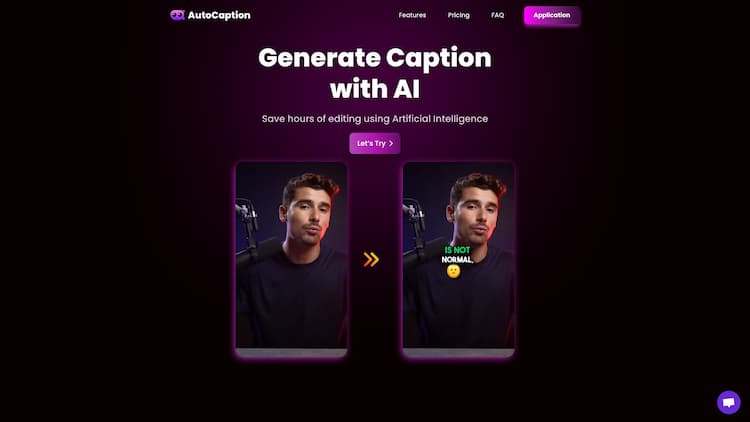AutoCaption AI caption generator with automatic transcription and animated emojis, auto subtitle generator for your videos on Instagram, TikTok and YouTube