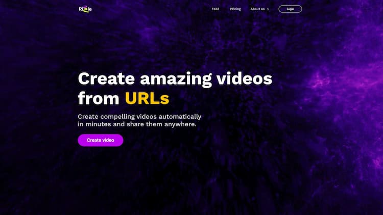 Rizzle AI Create compelling videos in minutes with premium stock media, no editing needed. Transform sports, politics, travel, or any other articles and Podcasts into highly engaging videos.