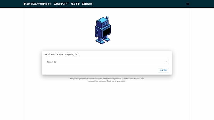 FindGiftsFor ChatGPT gift search Use machine learning to find the perfect gift for any occasion - AI Gift Recommendations