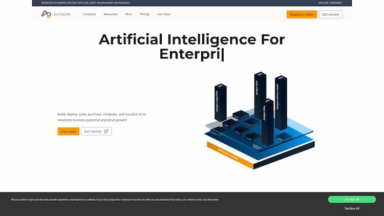 Autogon AI Build, deploy, scale, purchase, integrate, and visualize AI to maximize business potential and drive growth