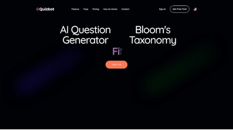 Quizbot.ai Quizbot is a powerful AI question generator designed to revolutionize the way you create tests and quizzes. You can easily create differentiated and Bloom's Taxonomy questions from any text, link or video. Also you can create practice questions for SAT, GCSE, A-Level and AP Exams.