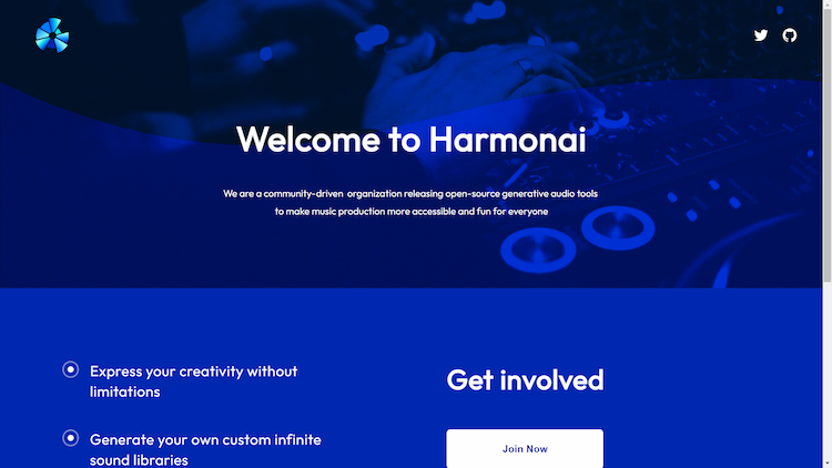Harmonai An organization driven by the community that develops and shares audio tools as open-source software.