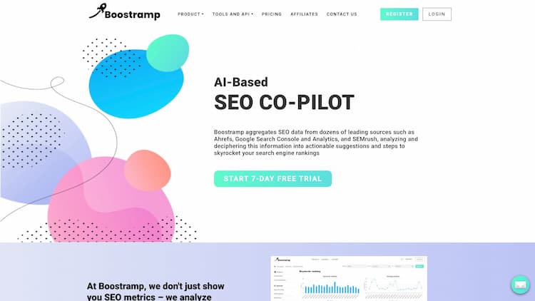 Boostramp SEO co-pilot analyzes your website's SEO metrics and provides easy-to-understand AI-based recommendations that anyone can implement – no prior SEO knowledge required.