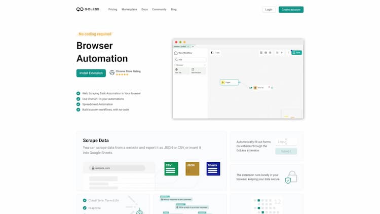 GoLess Extension Automation  Goless.com - Automate web browser actions with our web automation tools. Simplify your daily tasks with automated workflows and save time. Try it for free!