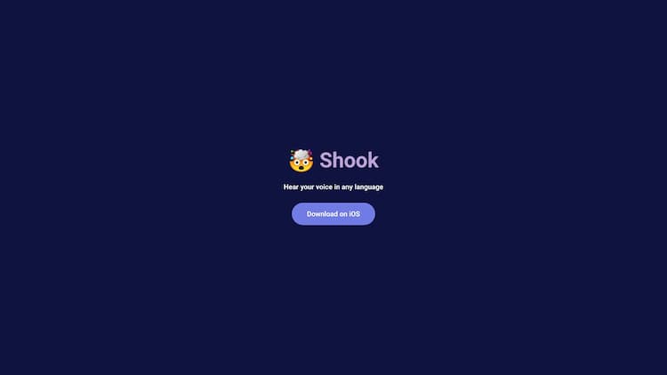 Shook AI Shook is a new mobile app that lets you clone your voice, hear yourself in different languages, and send voice messages to your friends. We use AI to make the messages sound just like you, but in different languages.