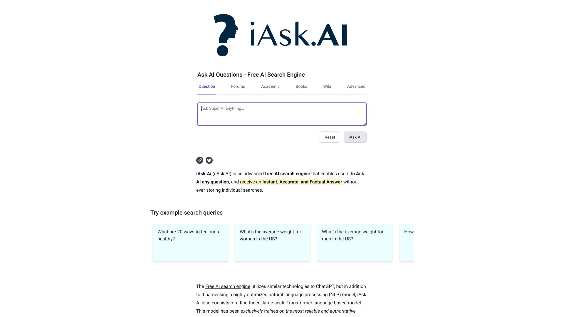 IAsk Ai Generative Ai Search Engine Latest Reviews: AI Features ...